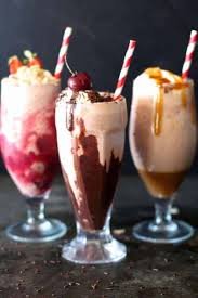 Milkshakes and soft drinks